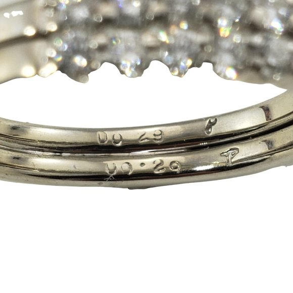 Vintage 14 Karat White Gold and Diamond Double Band Ring Size 6.25 #11821 - Picture 7 of 10